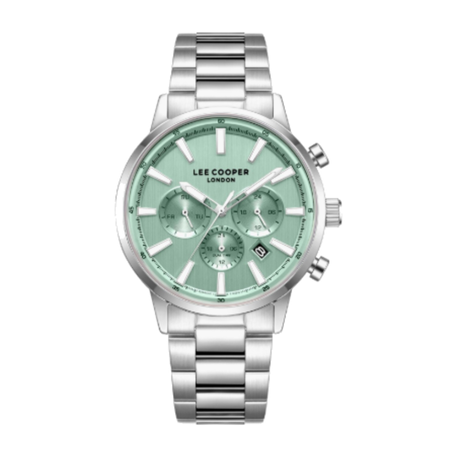 Lee Cooper Men's 21 MM Analog Green Dial Metal Strap | LC08382-370