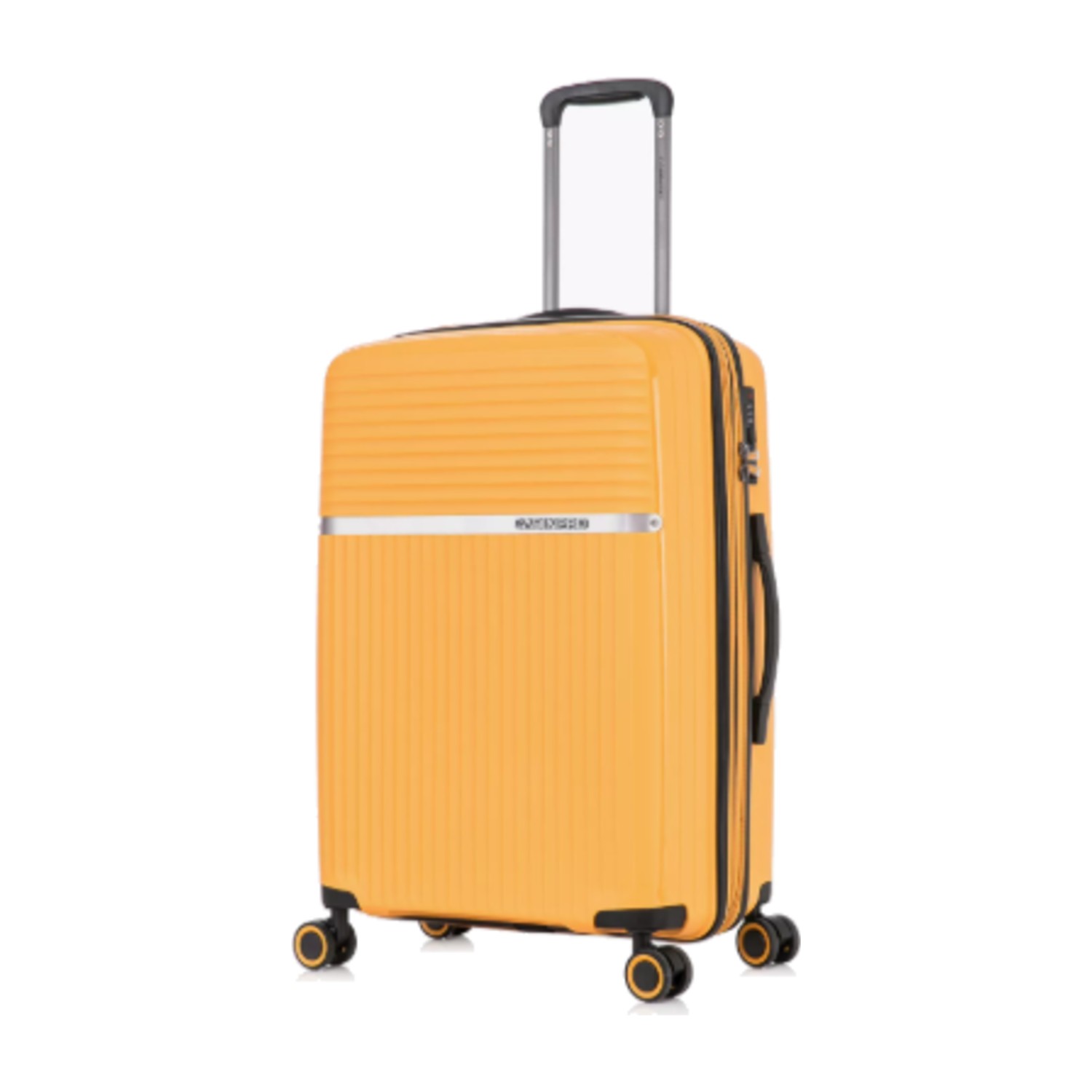 CabinPro 64 CM Medium Check-In Hard Case Luggage Trolley Bag with Double 4 Wheels | CP002 - Yellow