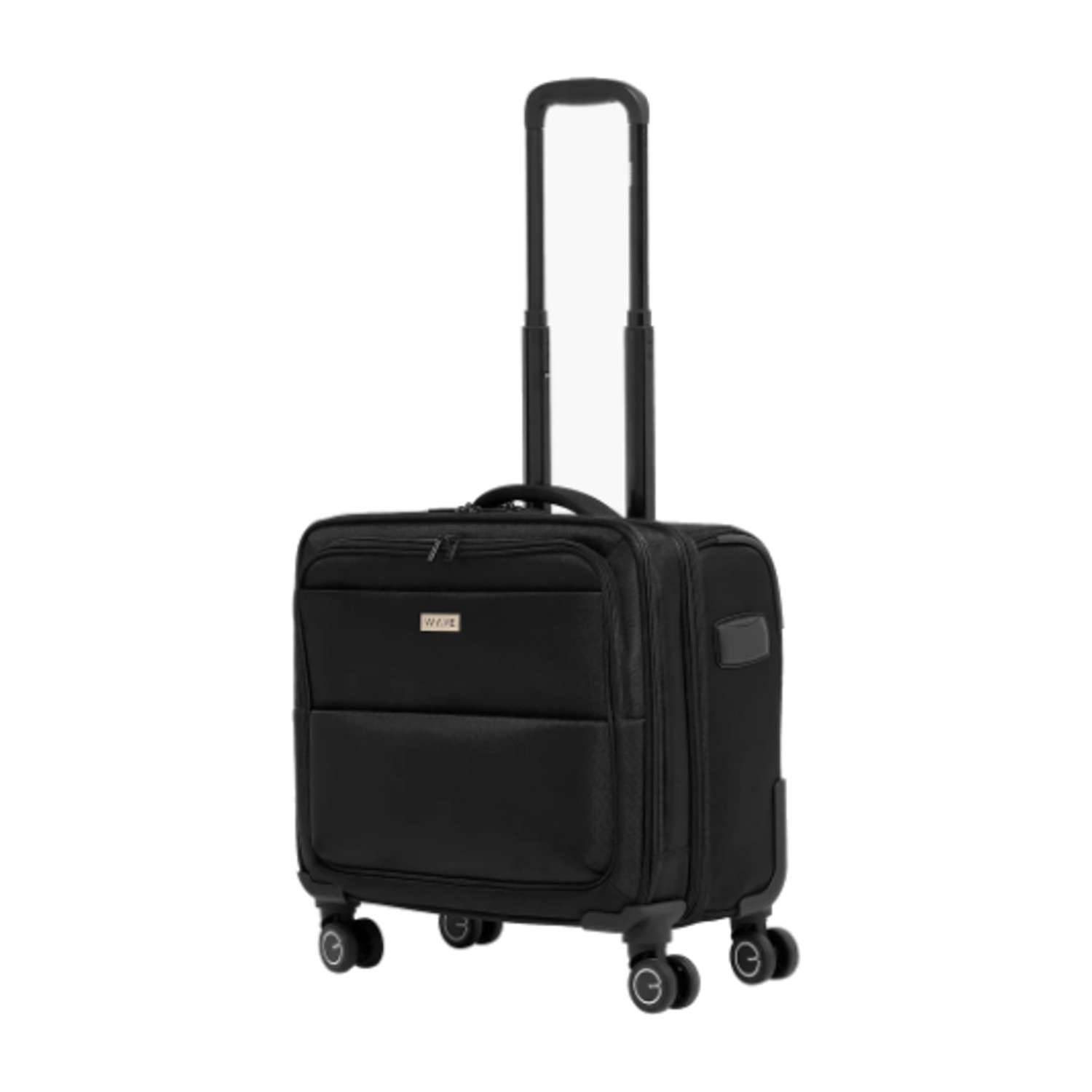 WAVE Solid Softcase Trolley Bag with Retractable Handle - Black