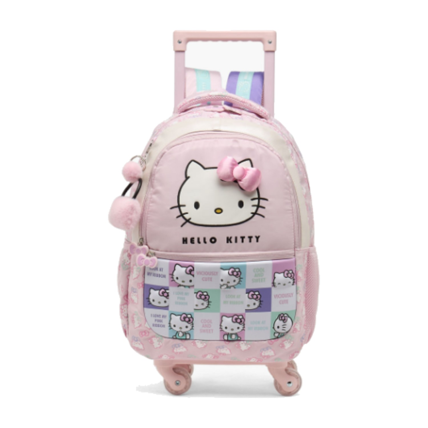 Sanrio Hello Kitty Trolley Bag for Girls 5-8 Years with Retractable Handle - 16 inches