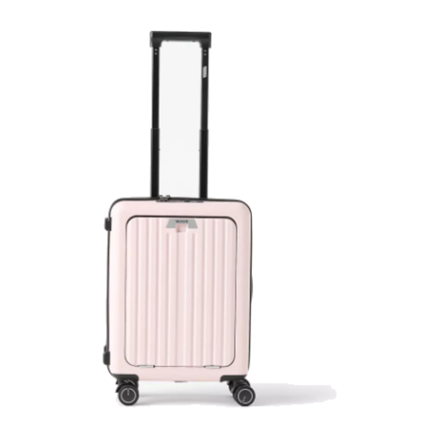 WAVE Textured Hardcase Trolley with Retractable Handle - 20 Inches Check-in Bag - Pink