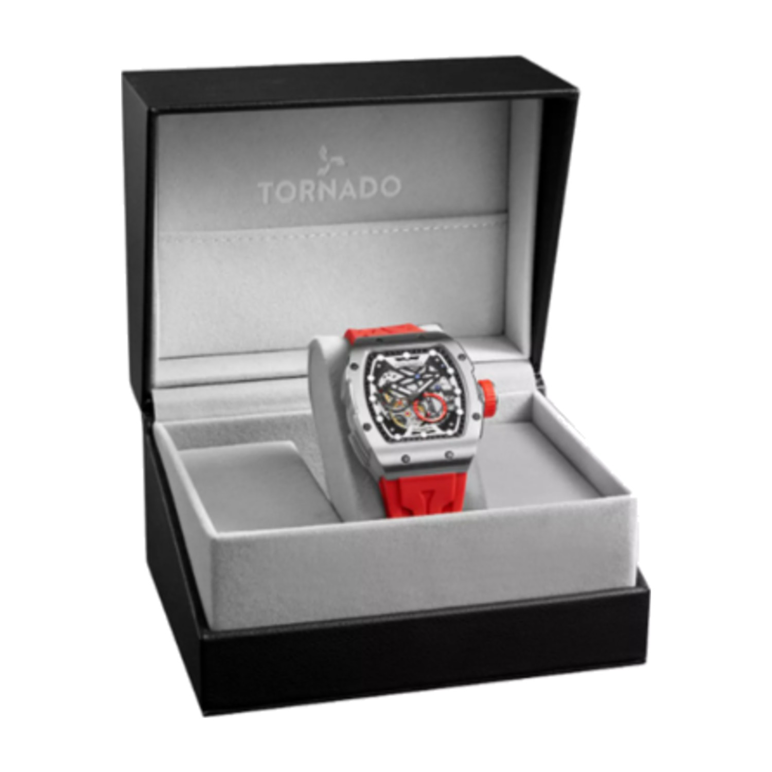 Tornado Men's 49 MM Red Strap Automatic Silicone Watch | T24302-SSRB