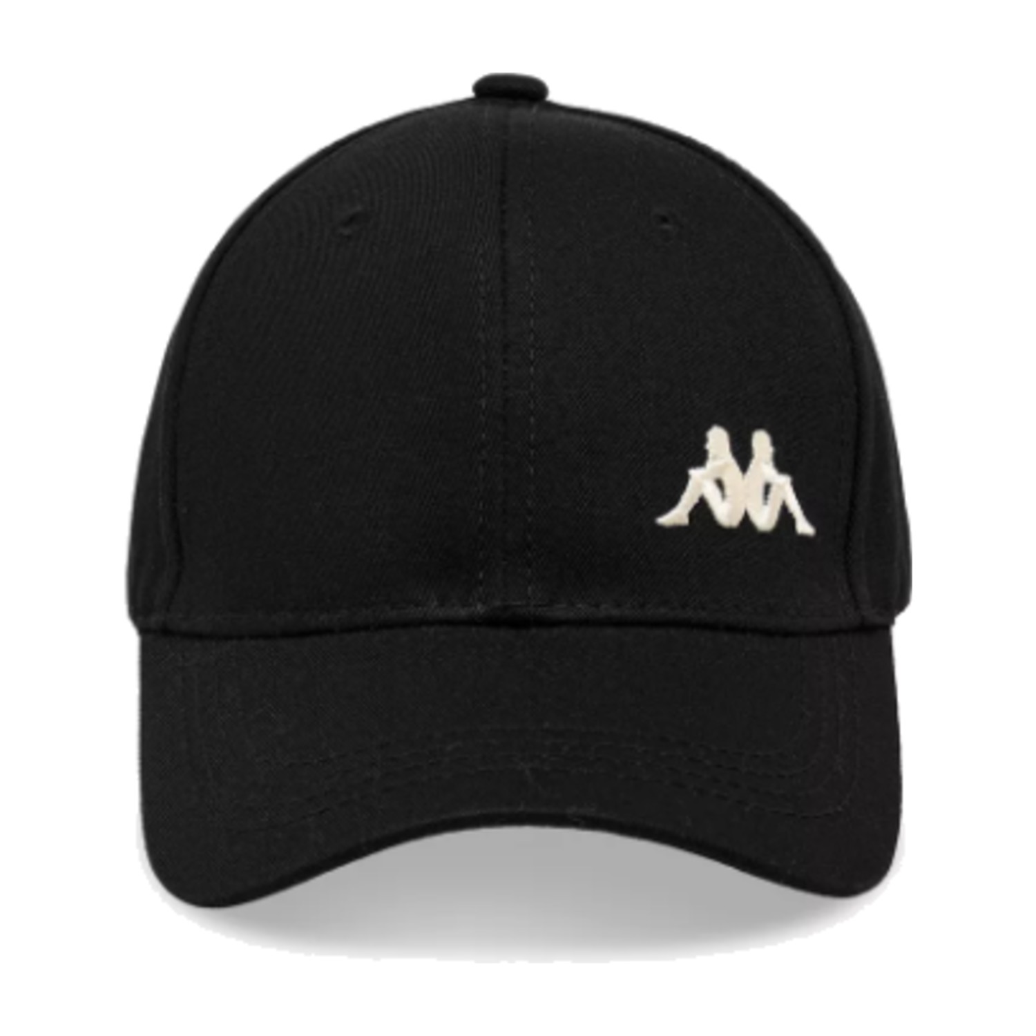 Kappa Baseball Style Cap with Buckled Strap Closure (Free Size) - Black
