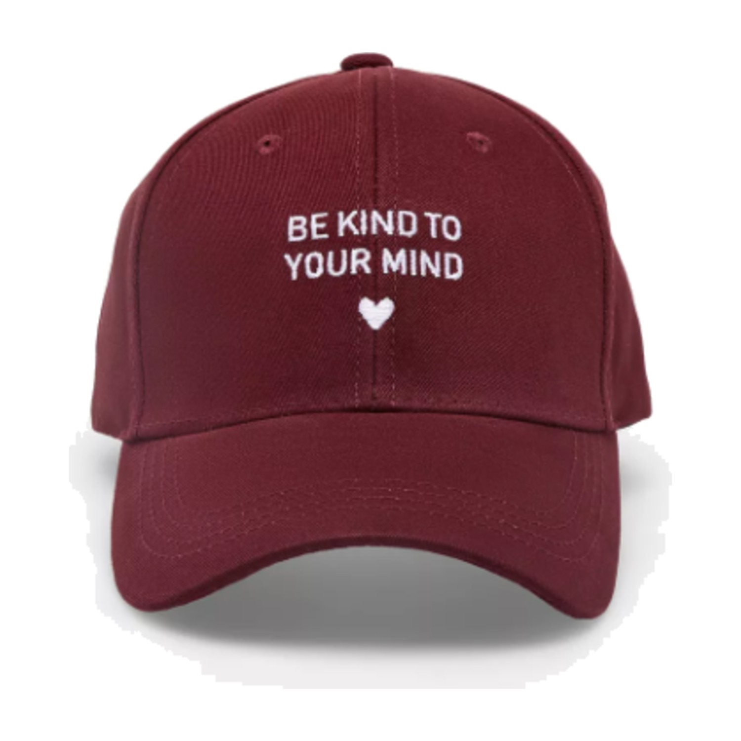 Slogan Embroidered Cap with Buckled Strap Closure (Free Size) - Red