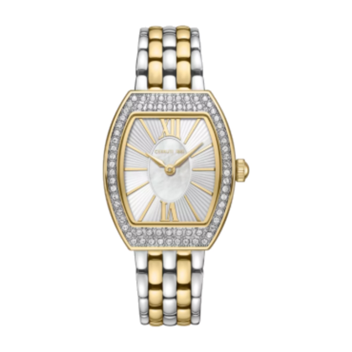 Cerruti Tonneau Dial Two-Tone Bracelet Watch