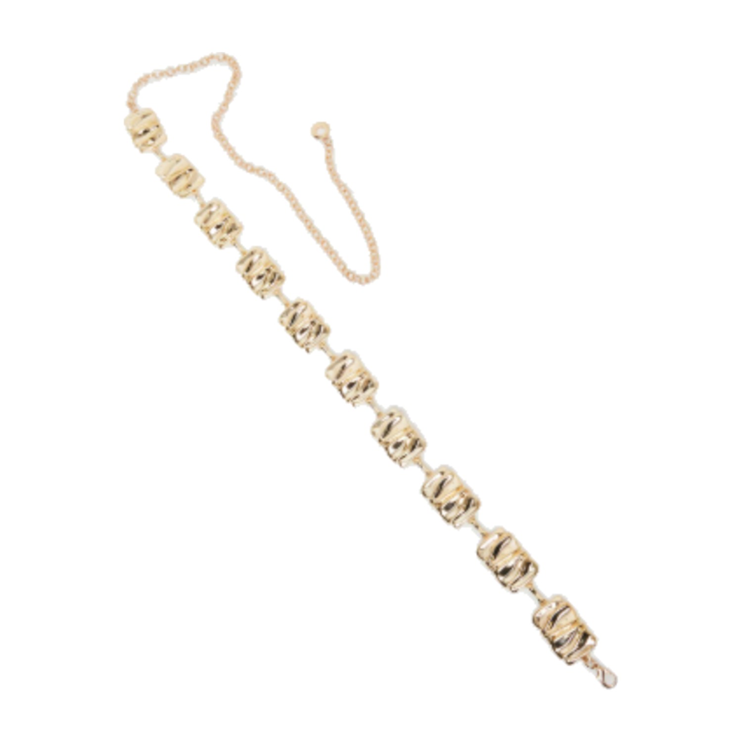 Styli Women Gold Textured Link Chain Belt