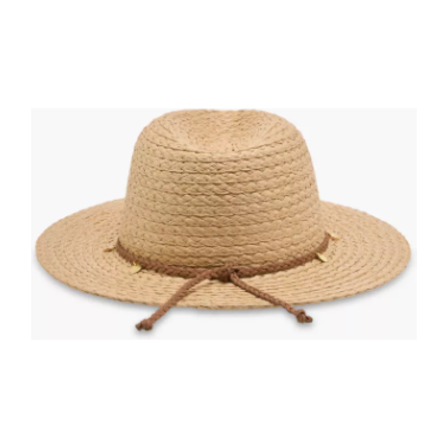 Textured Charm Detail Beach Hat (Free Size)