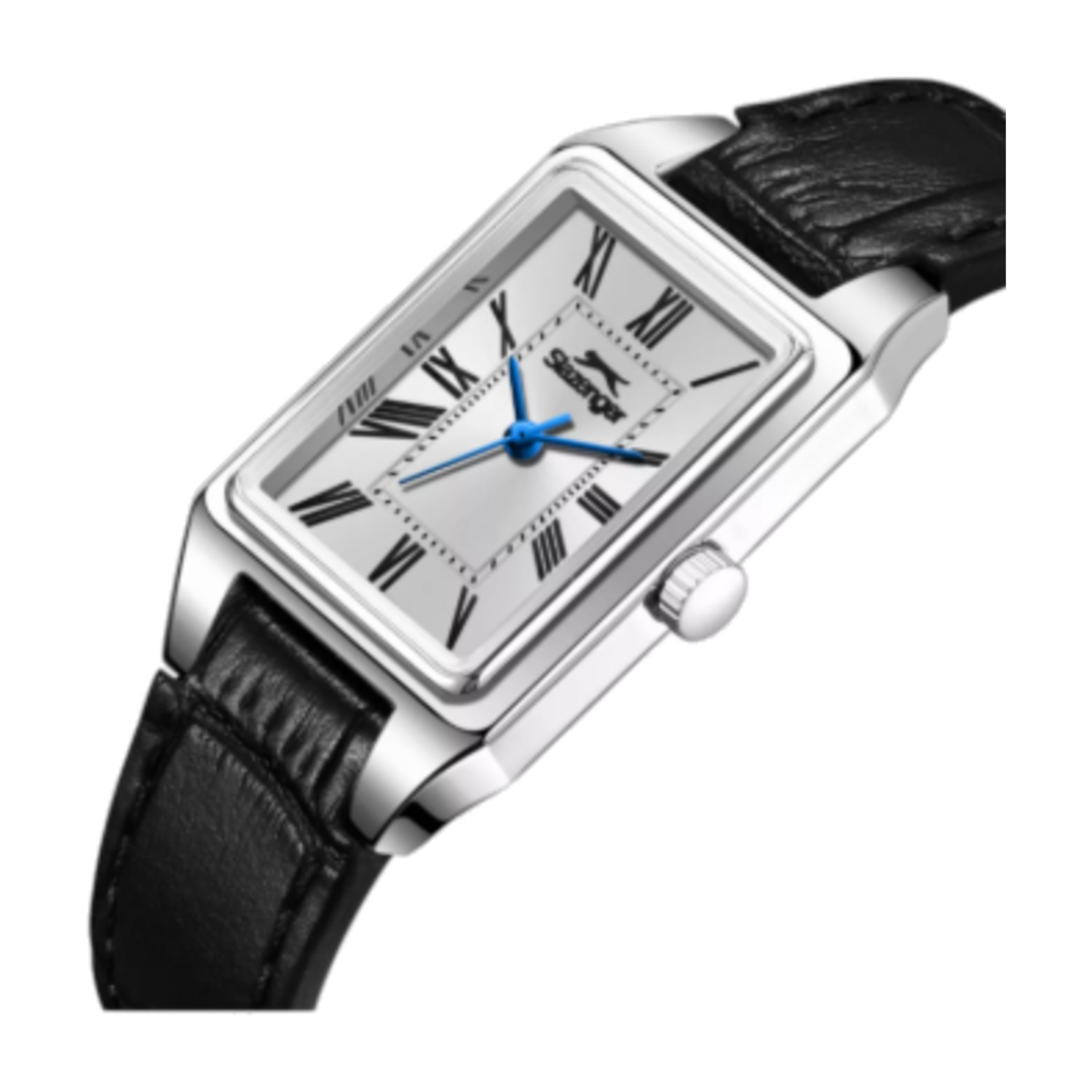 Slazenger Rectangular Analog Watch, Leather Strap