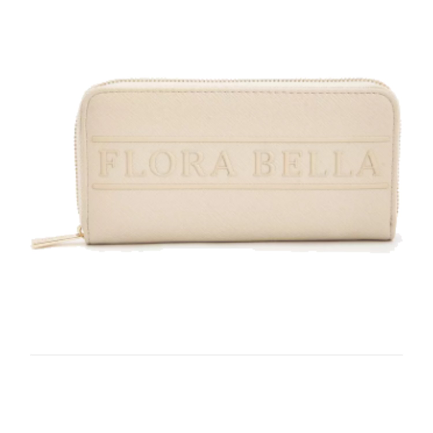 Flora Bella Logo Textured Zip Around Wallet - Beige