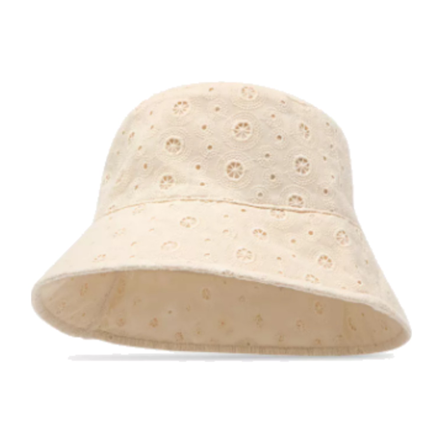 Embroidered Bucket Hat (Free Size) - Cream