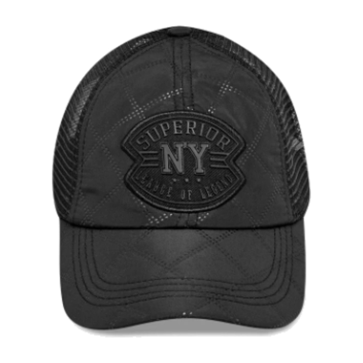 Men Cap with New York Embossing (Free Size) - Black