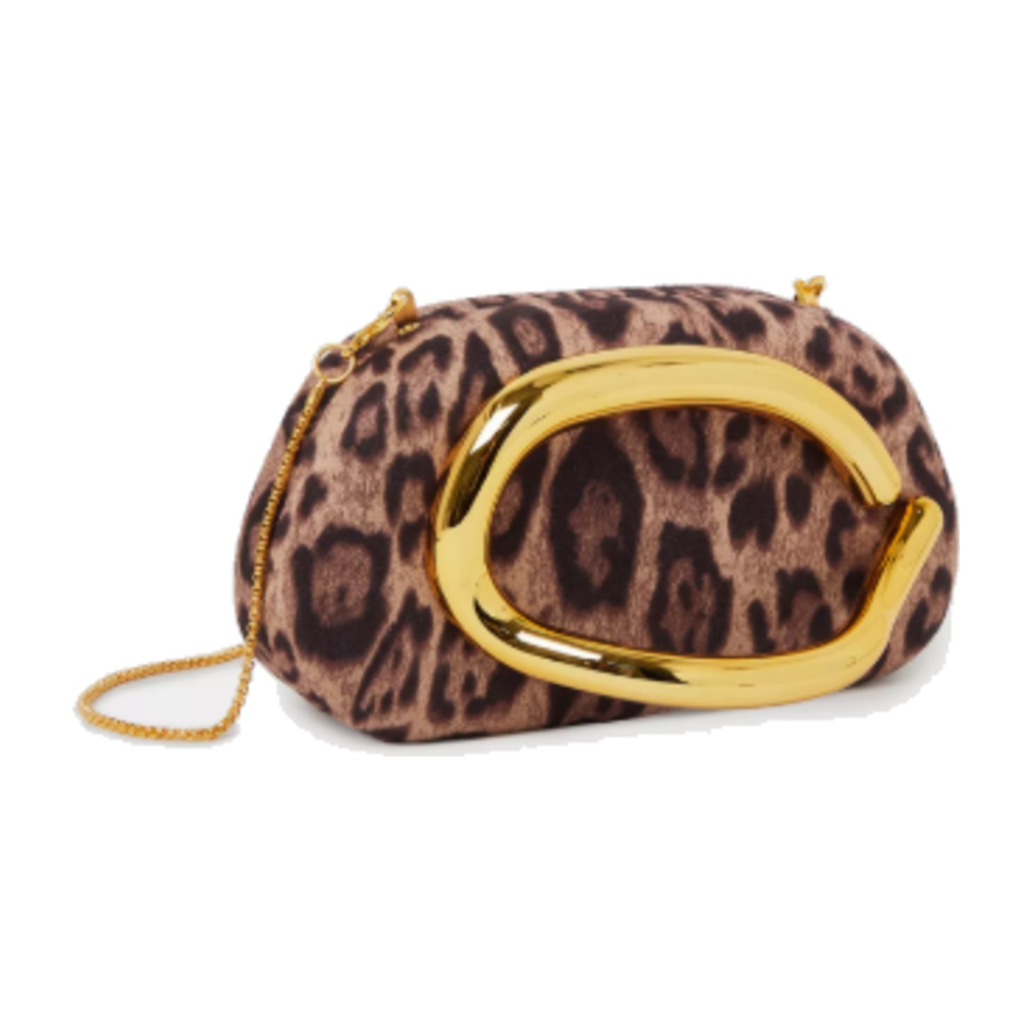 Styli Brown Animal Print Clutch with Metal Trim - Brown