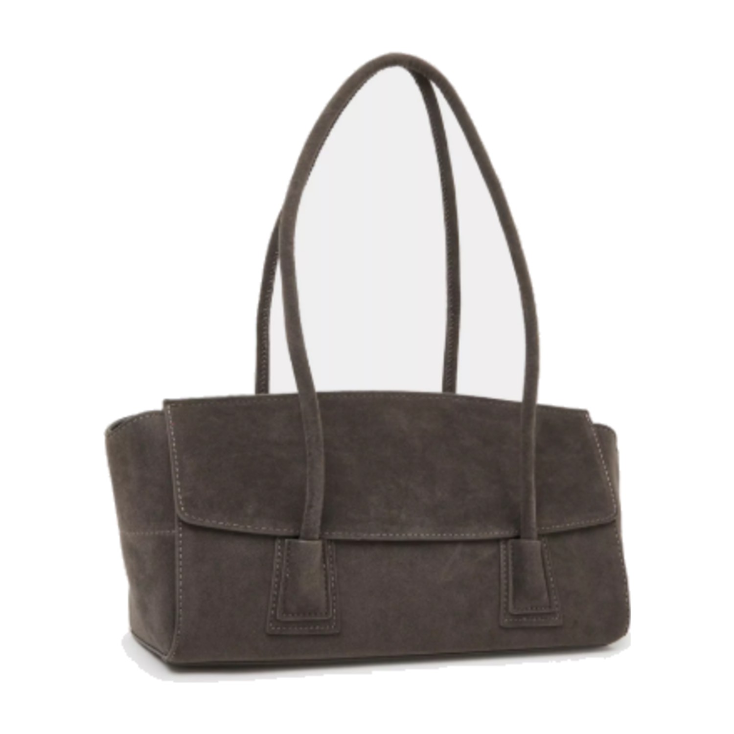 Styli Grey Flap Over Elongated Shoulder Bag - Gray