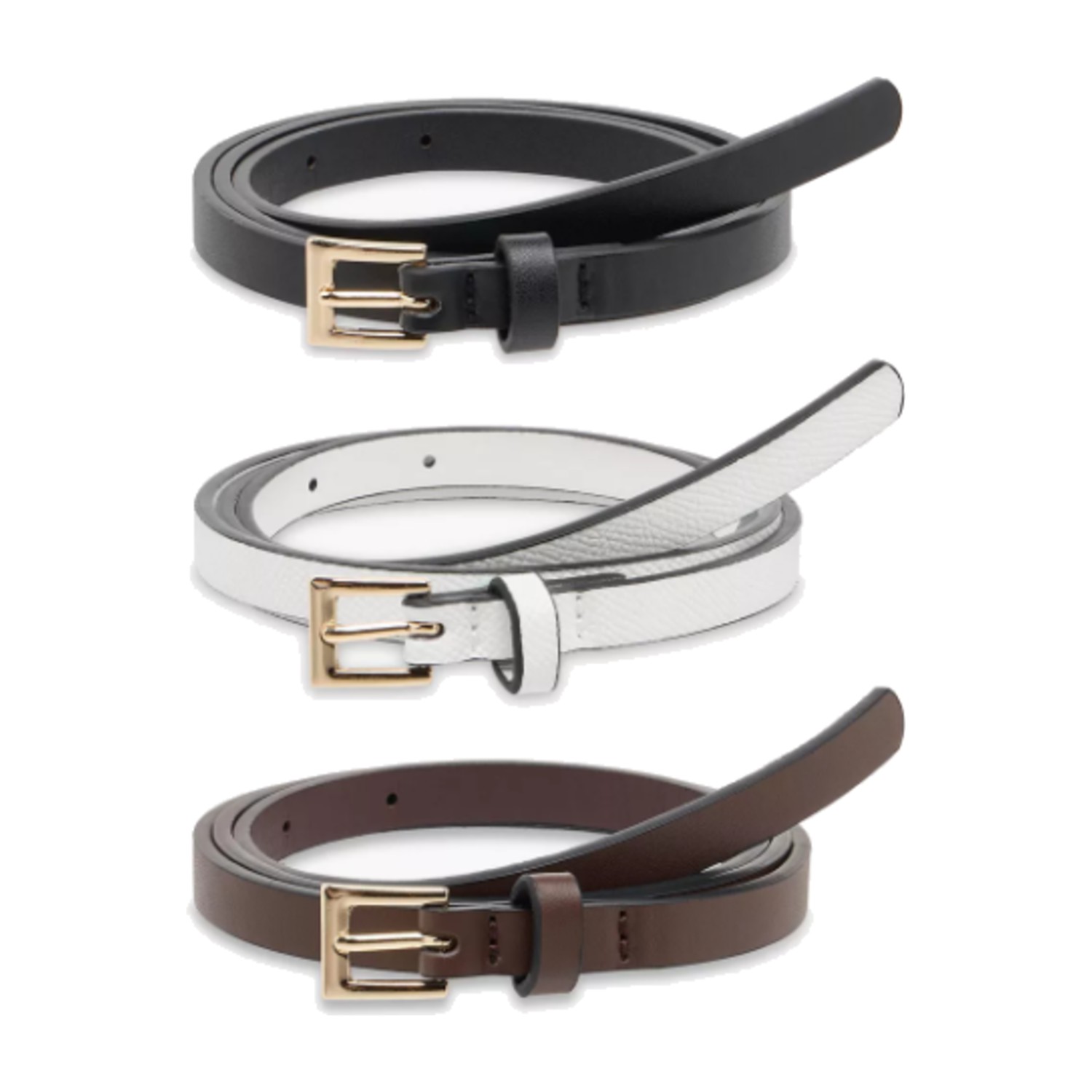 Belt with Pin Buckle Closure - Set of 3