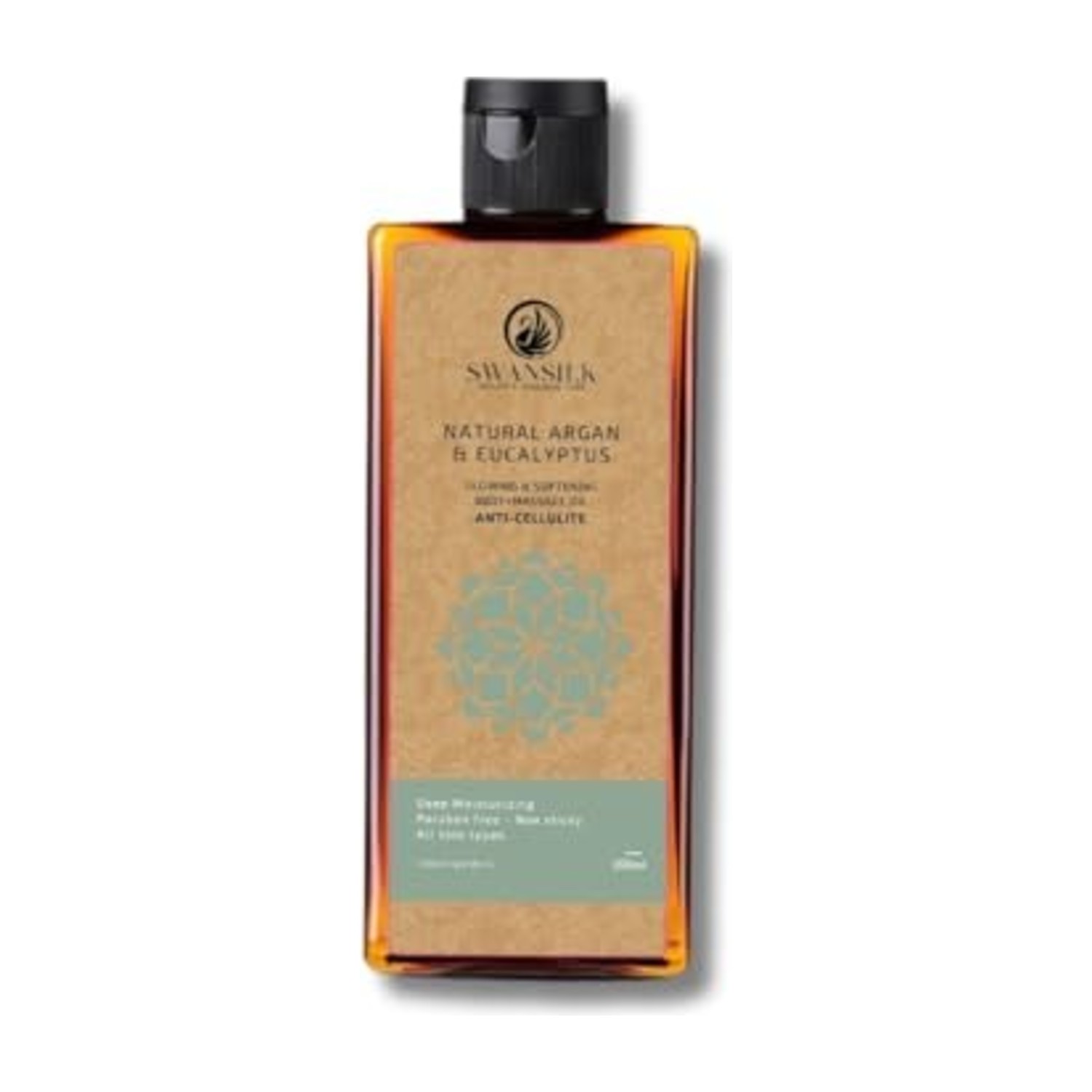 SWANSILK Body Massage Oil with Natural Argan and Eucalyptus - 200 ml