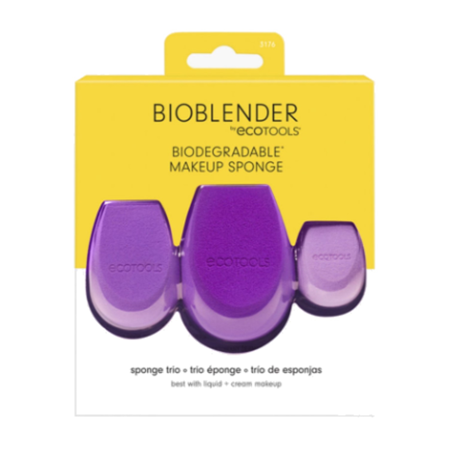 Eco Tools 3-Piece Biodegradable Makeup Sponge Set - Purple