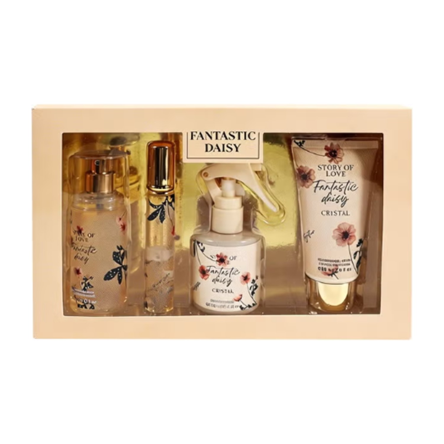 Mark Him Daisy 4PCS Fragrance Gift Set, Fragrance Mist Lotion Hair PerfumeEau de Parfum, All-In-One Floral Scent Body & Hair Fragrance Kit, Luxury Floral Gift for Women, Self-Care Set for Her