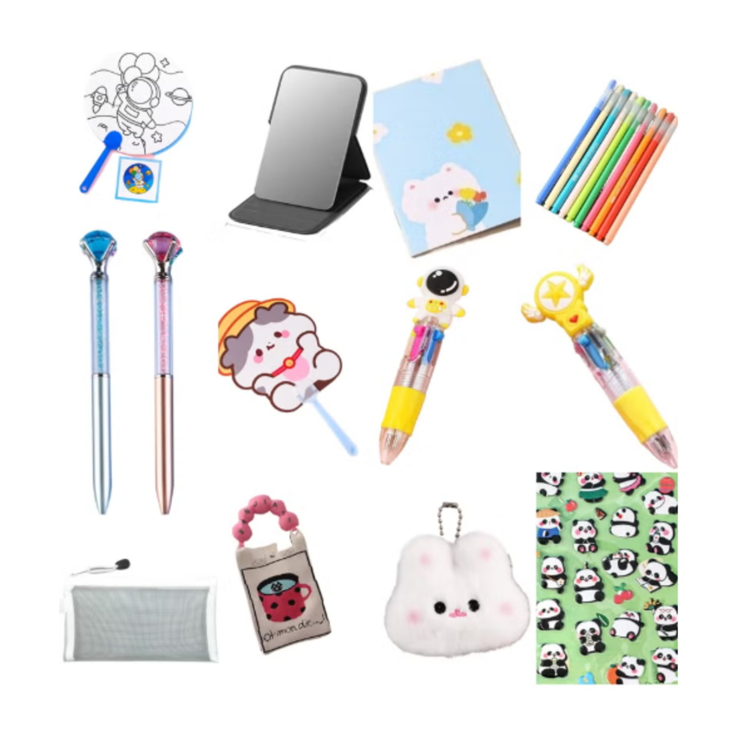 Generic Back-to-School Kids Drawing Starter Set Creative Color Pens Stickers Art Book Gift Box