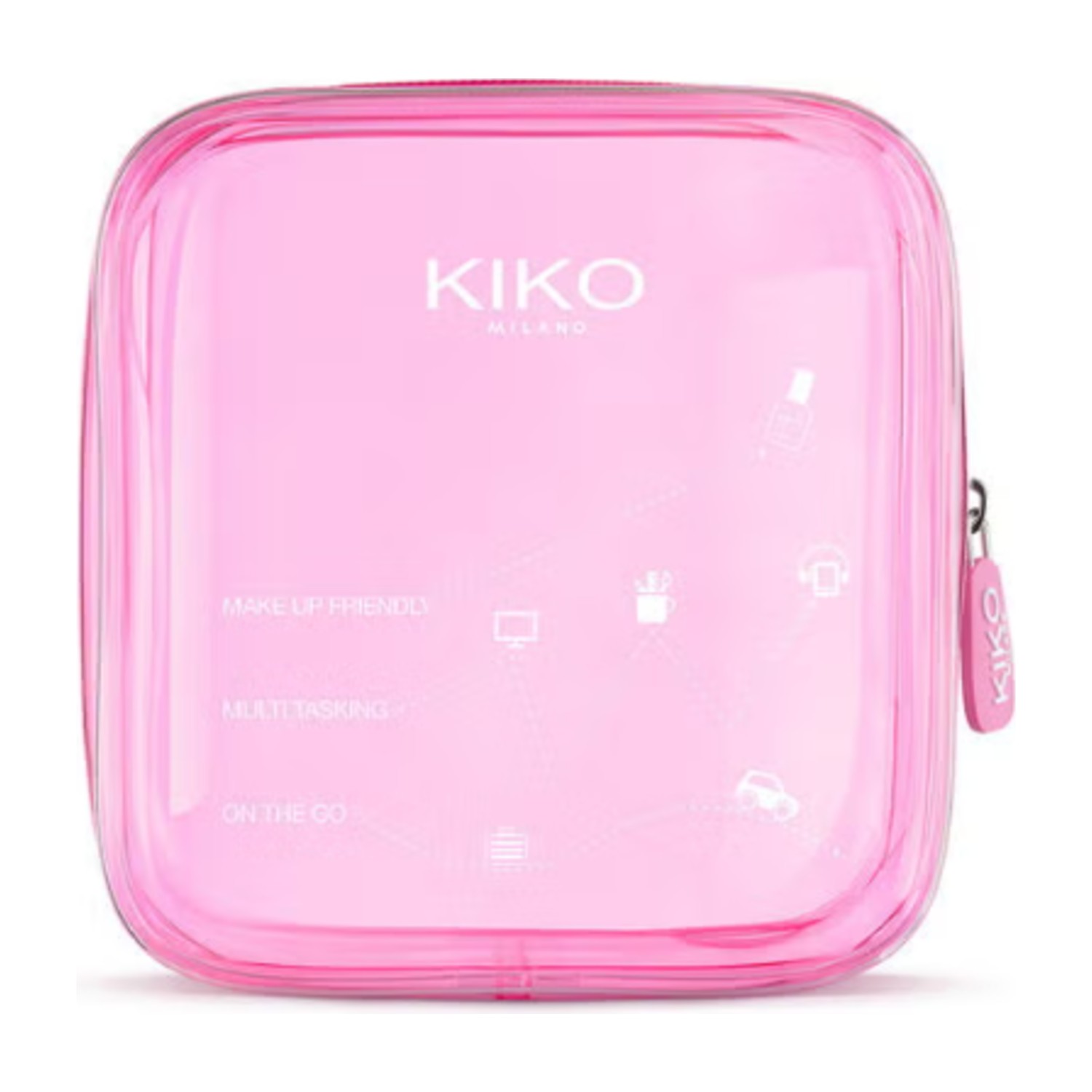 Kiko Milano Mini Transparent Beauty Bag 13x13.5x6.5 Cm - Pink