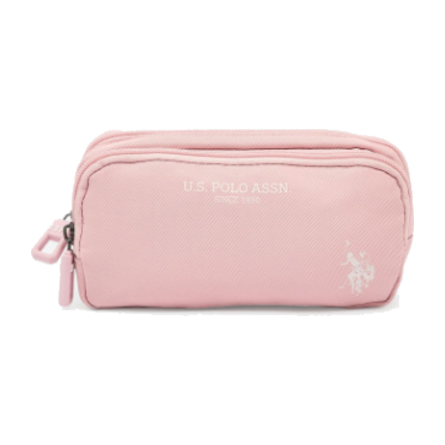 US POLO ASSN. Logon Print Pencil Pouch with 2 Compartments - Pink