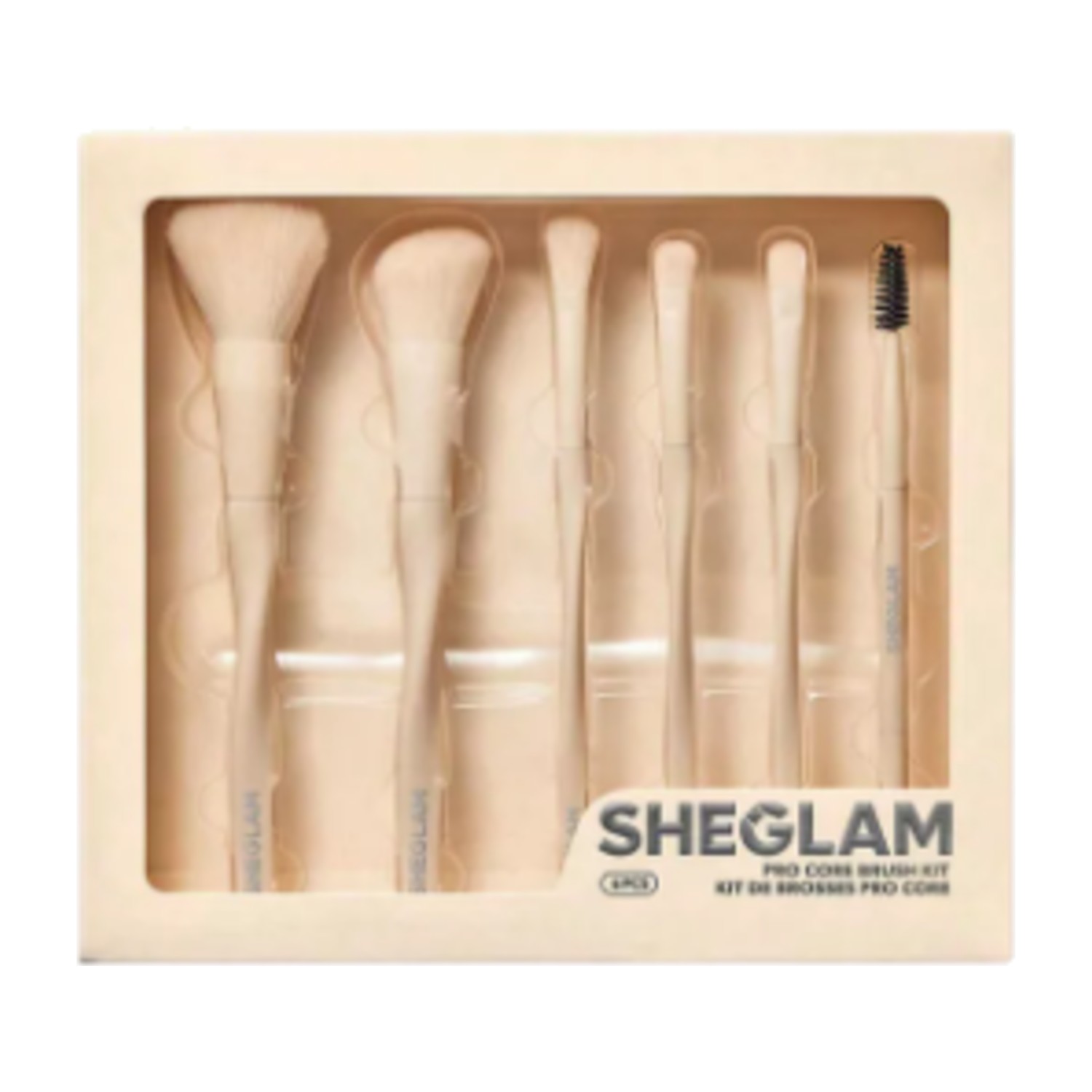 Sheglam Six-Piece Makeup Brush Kit - Beige