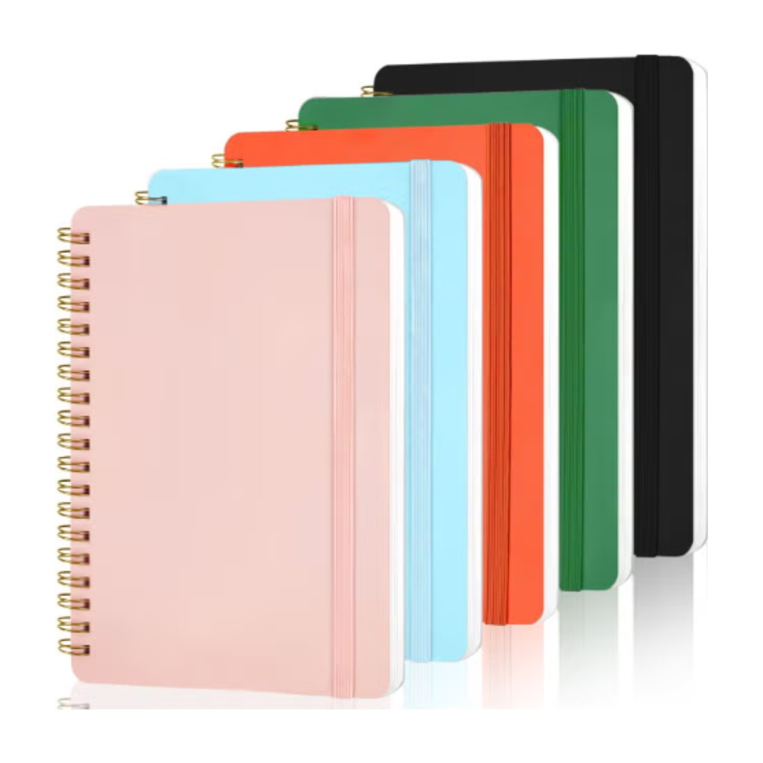 Generic 5 Pack Spiral Notebooks,B6 Cardboard Cover Notebook,Notebook College Ruled With Inner Pockets And 120 Pages,100 GSM Thick Paper, Notebooks For Work, Writing, School