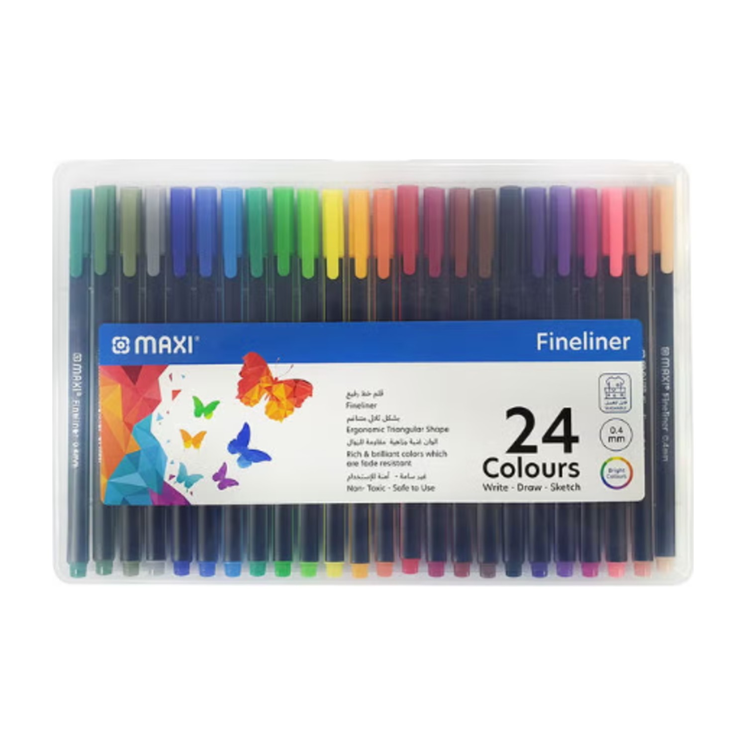 Maxi 24-Piece Fineliner Pens Multicolour