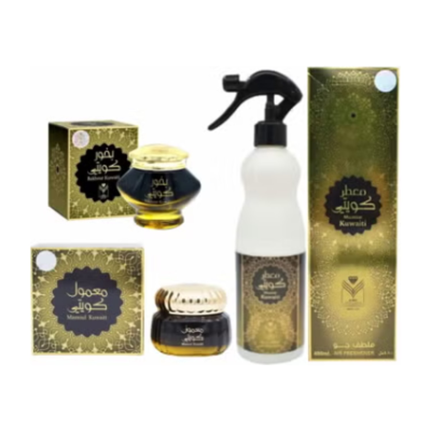 3 قطع معطر كويتي 480 مل - معمول كويتي 60 جرام بخور كويتي 40 جرام 480-60-40 جرام