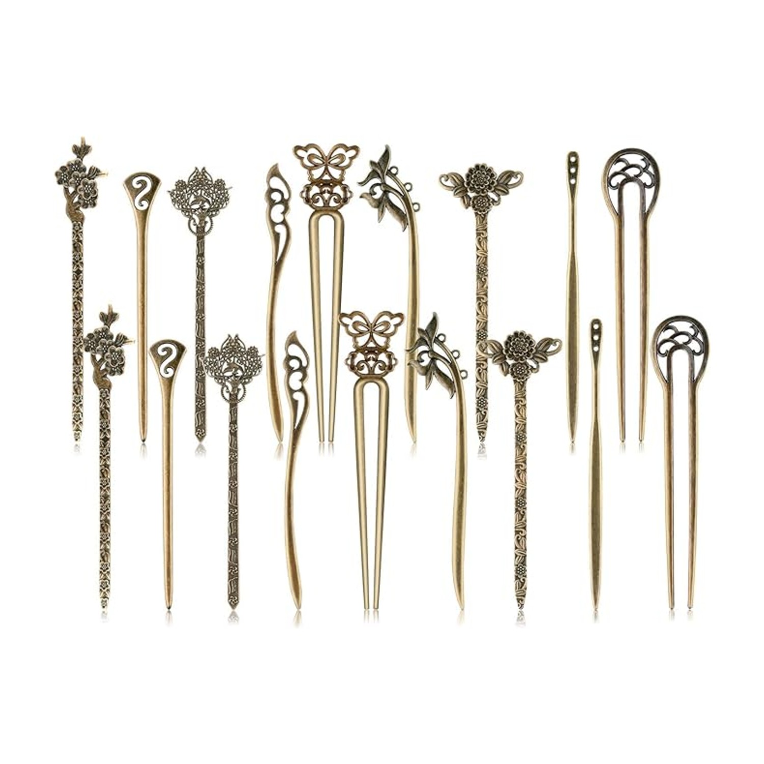 SYOSI 18 Pcs Vintage Hair Pins, Chinese Style Hair Chopsticks Pins Vintage Women Hair Decorative Traditional Hair DIY Accessories