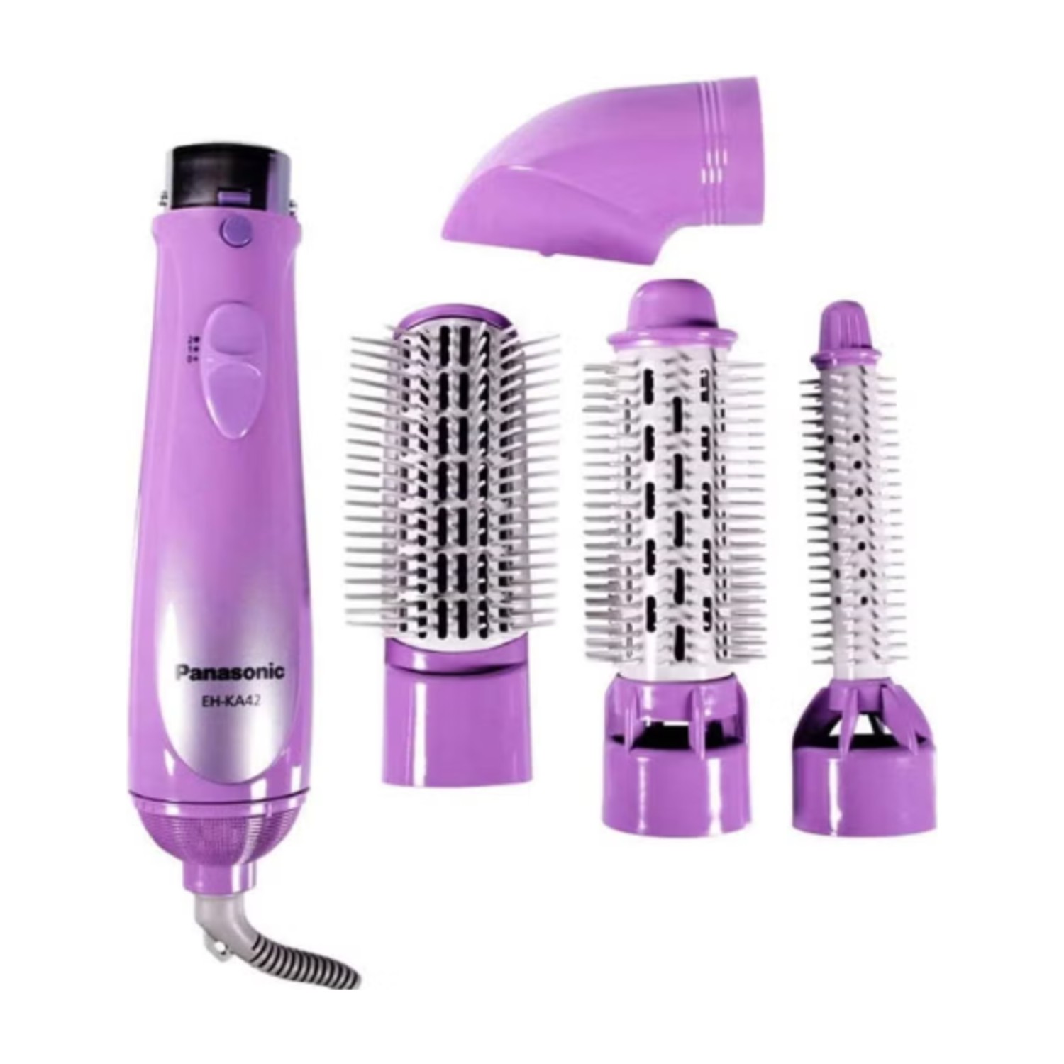 Panasonic 4-In-1 Hair Styler Blow Brush, Eh-Ka42 Violet/White