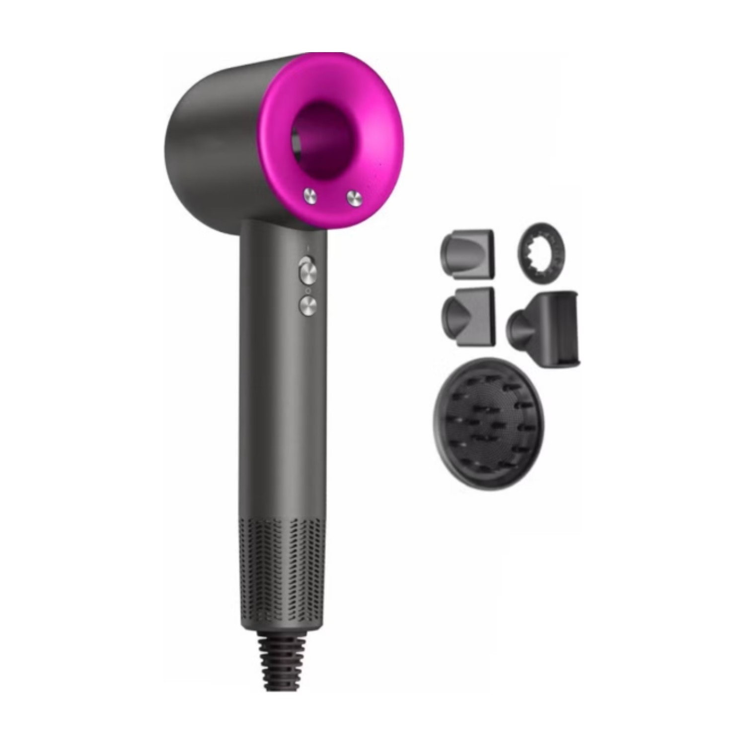 Doscher 1600W Professional Ionic Hair Dryer - Fast Drying Blower Hair Dryer with Thermo-Control, Low Noise, Includes Hair Diffuser and Concentrator for Perfect Styling
