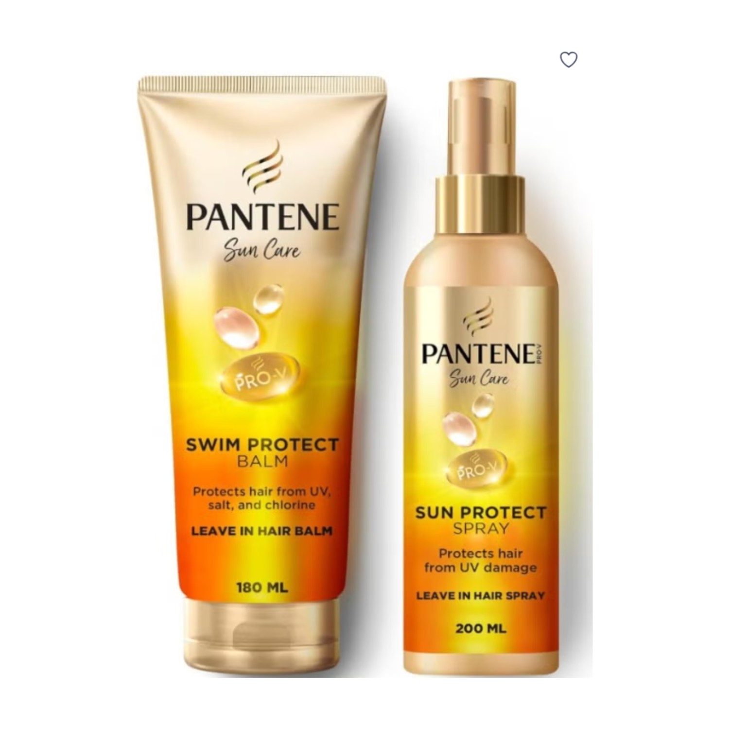 Pantene Sun Care Sun Protect Leave-In Hair Spray + Swim Protect Leave-In Hair Balm, Sparkling Fresh Scent, Protects Hair from UV Damage, Salt & Chlorine