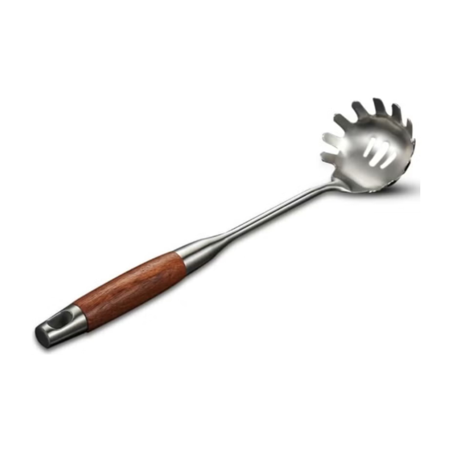 Beram Spaghetti Server and Pasta Scoop, 304 Stainless Steel, Wooden Handle
