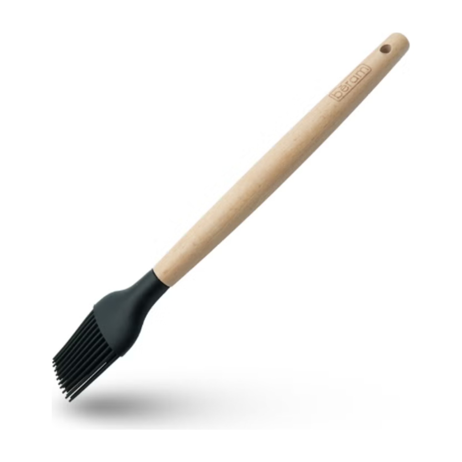 Beram Silicone OIl Brush Cooking Utensil with Wooden Handles Heat Resistant BPA Free Non-Stick Kitchen Tools for Cooking Baking Mixing Stirring Serving Frying Grilling – Black (Single Oil Brush)