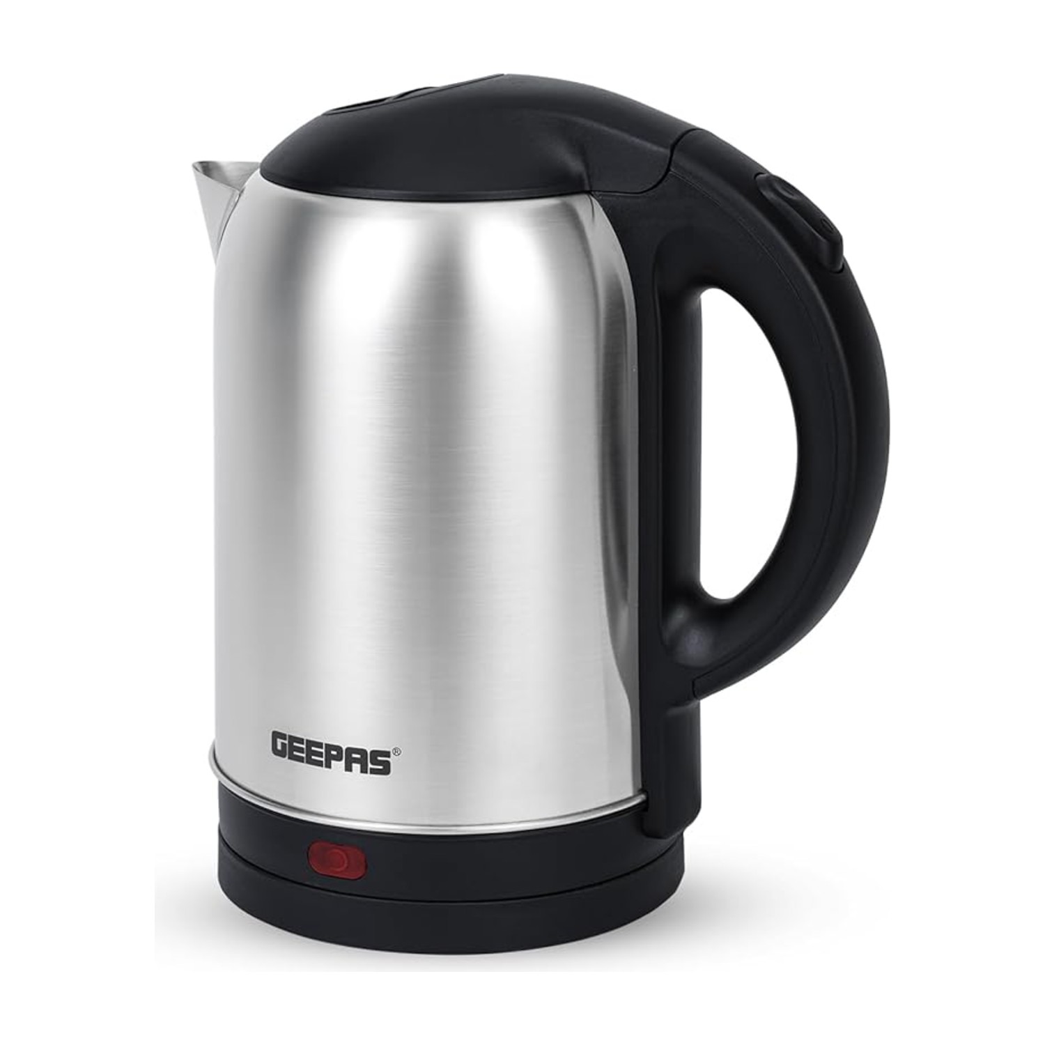 Geepas Stainless Steel Electric Kettle With Auto Shutt off and Boil Dry Protection 1.8 L 1800 W GK5466 Silver/Black
