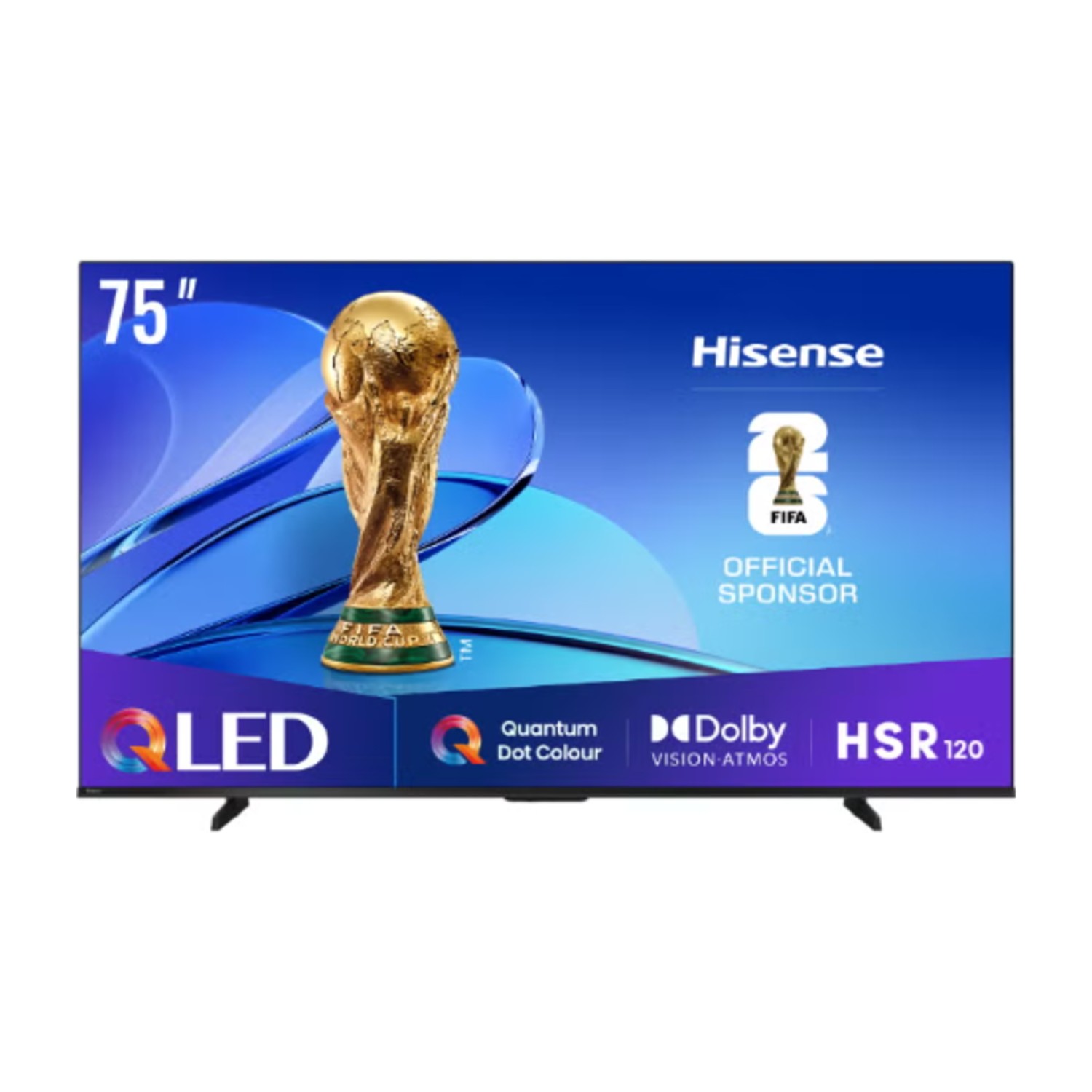 HISENSE 75 بوصة QLED Smart TV E7Q - Quantum Dot Colour، AI Picture، Dolby Vision، Dolby Atmos، Share to TV، Voice Control، Filmmaker Mode، Youtube، Netflix، Disney+ 75E7Q (2025 UAE Version) 75E7Q black