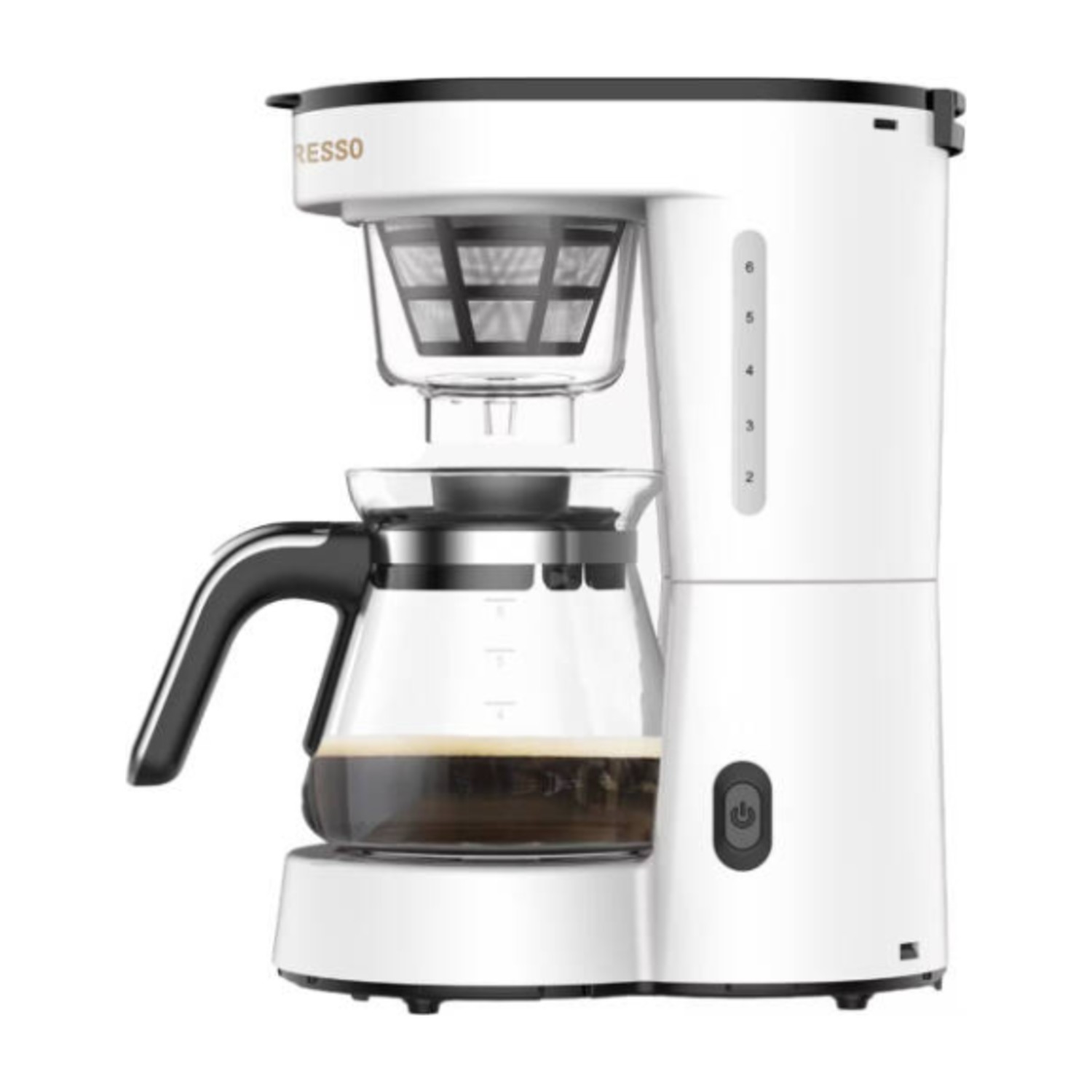 LePresso Drip Coffee Machine, 0.75L Glass Carafe (4 Cups), 700W Power, BS Plug, 50-60Hz, Auto Power Off After 40 Min, Compact Transparent Design, White