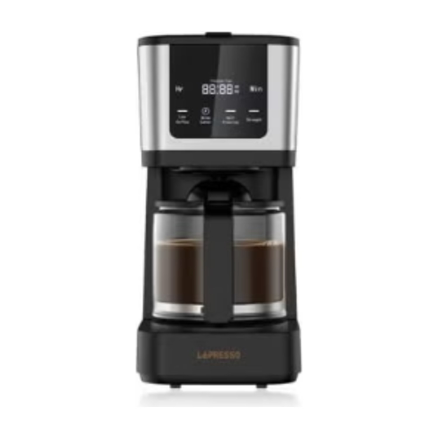 LePresso Rich Brew Coffee Machine with Touch Display, 10-Cup Glass Carafe & Travel Mug