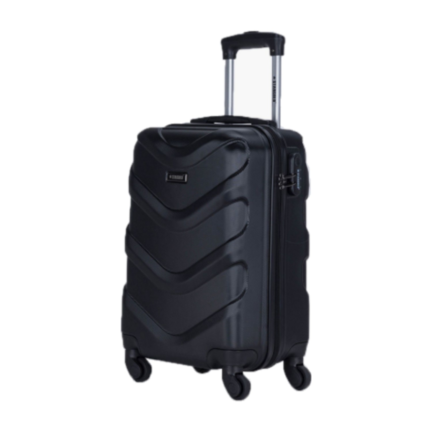 Stargold 51 CM Small Cabin ABS Hard Sided 4-Wheeler Spinner Trolley Bag with Combination Lock - Black