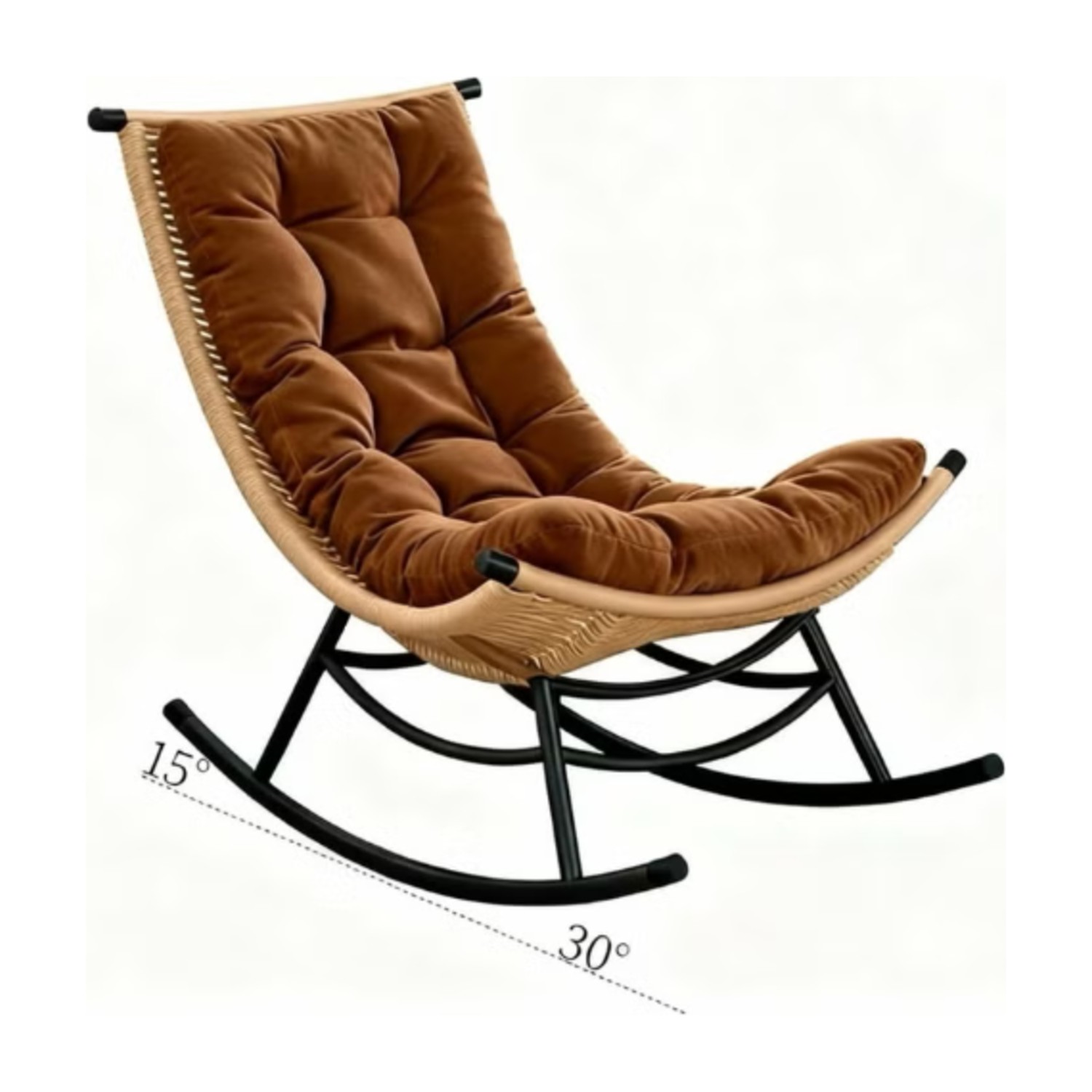 Broyhome Outdoor Relaxing Chair Balcony Chair Lazy Swing Chair Porch Bistro Chair Modern Design Garden Furniture for Outdoor Bench Seating Terrace Lawn Patio Balcony