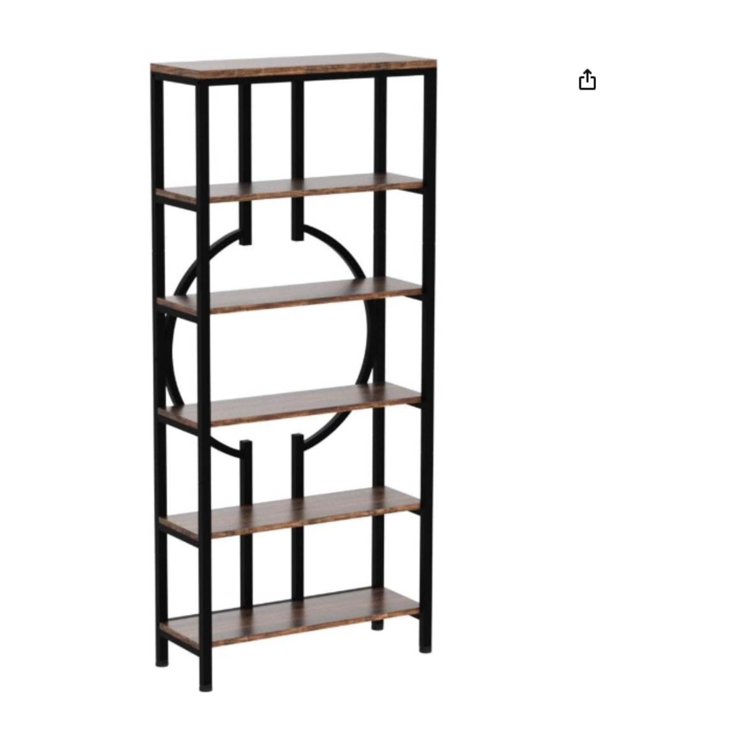 Tribesigns 180 cm Industrial Bookshelf, 6-Tier Tall Bookcase with Open Shelves, Wood and Metal Display Shelf Storage Shelves for Bedroom, Living Room and Home Office - Vintage Brown