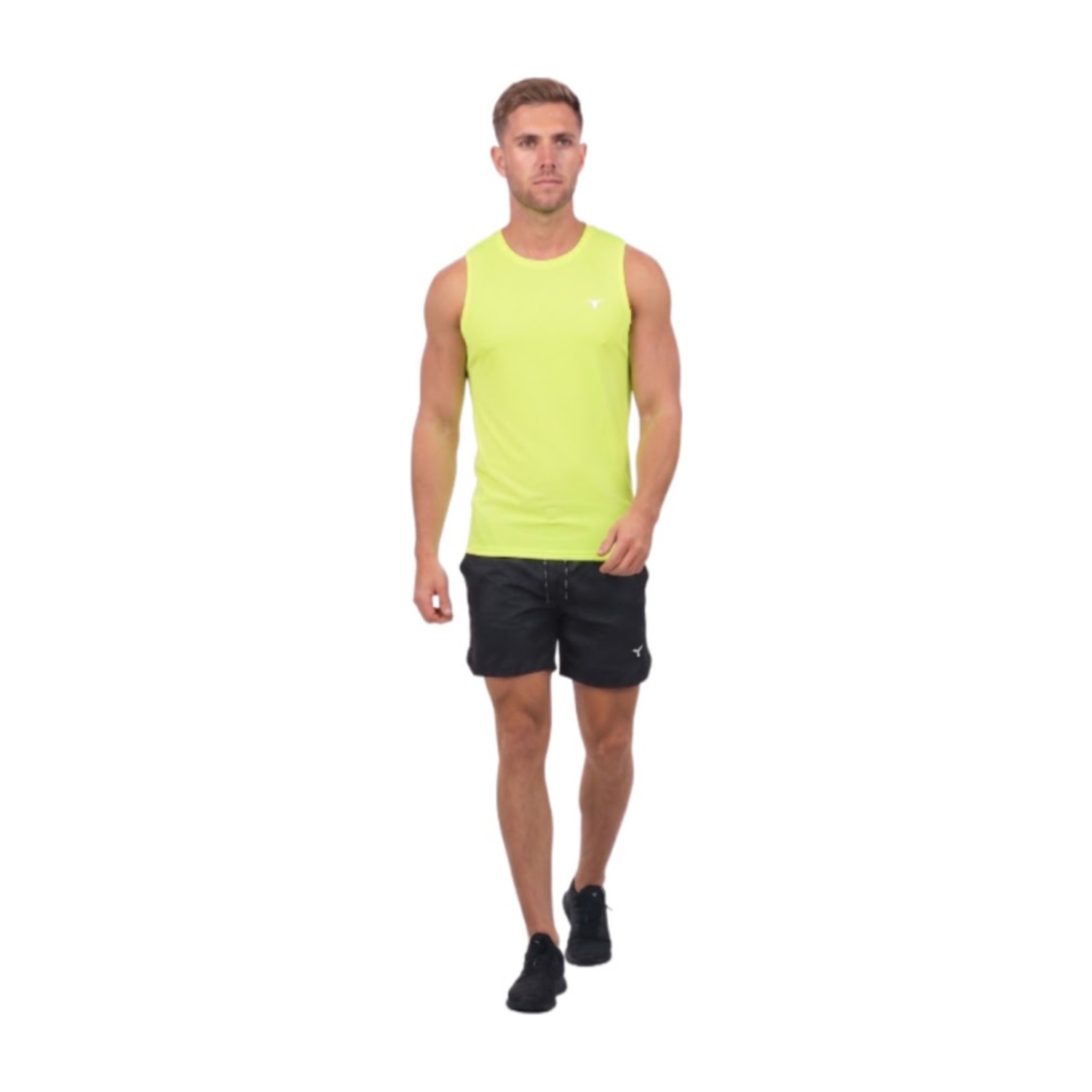LiftRift Sleeveless Mens T-Shirt - Fluorescent Green - L