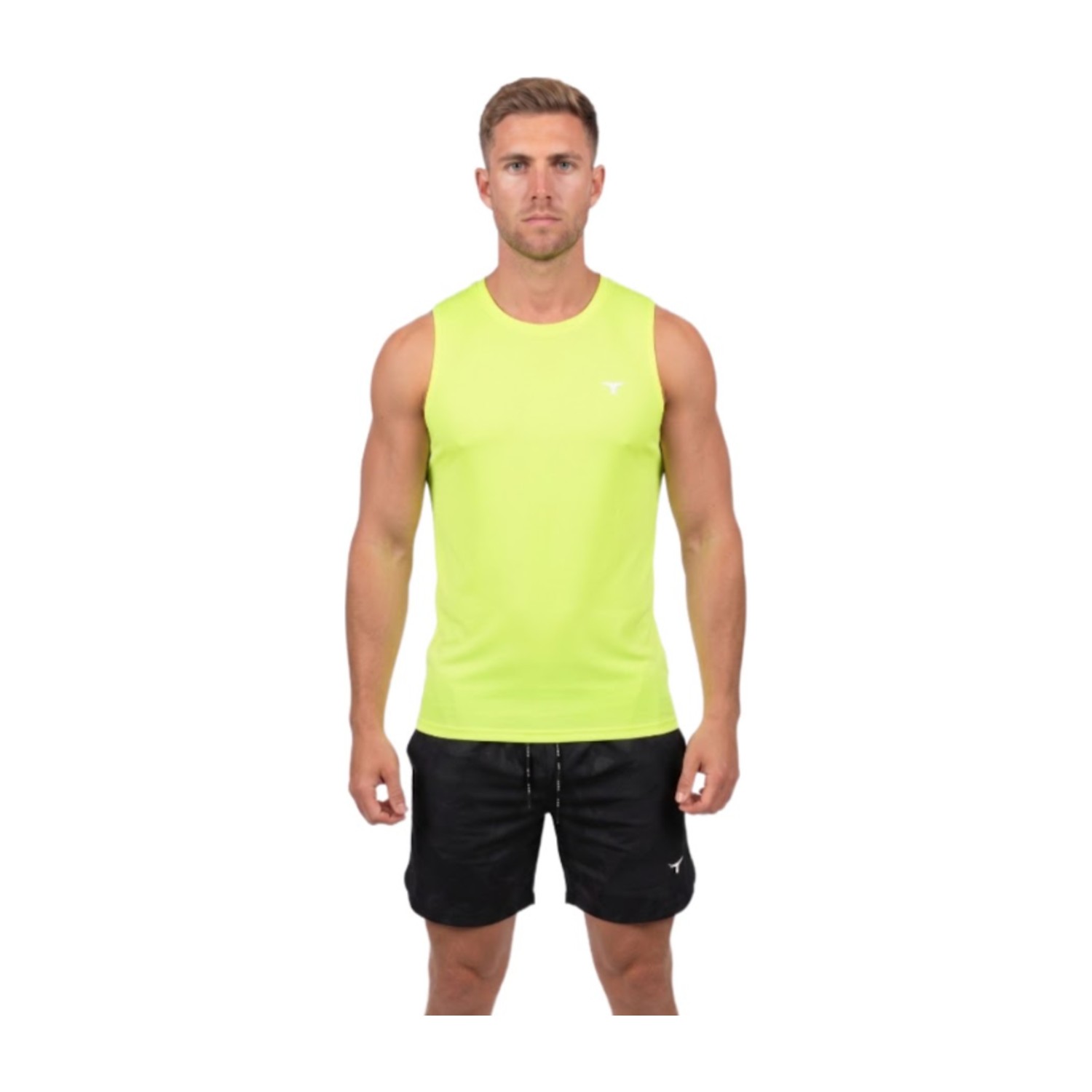 LiftRift Sleeveless Mens T-Shirt - Fluorescent Green - M