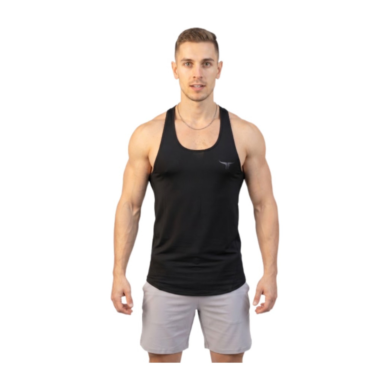 MuscleHustle Mens Tank Top - Black - XL