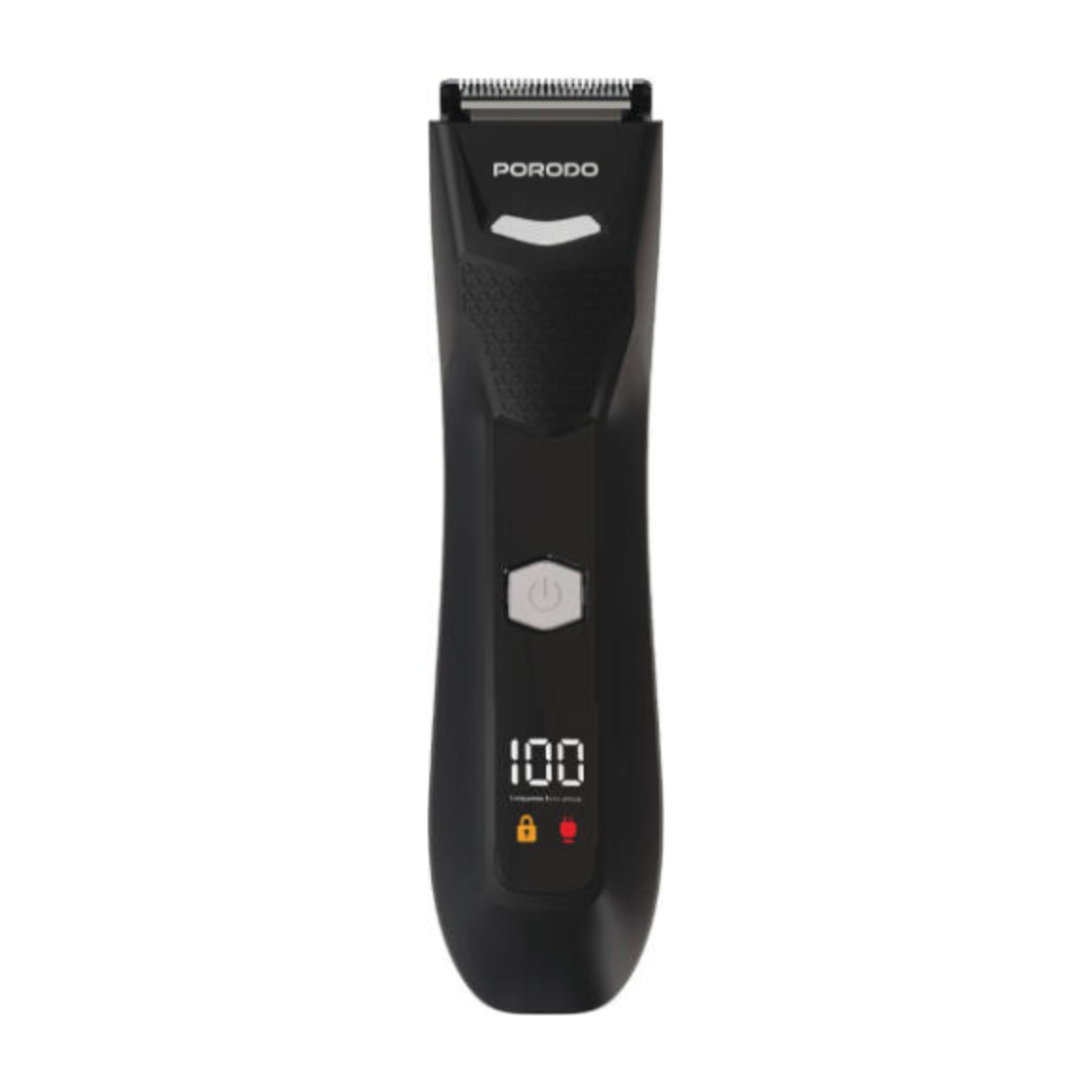 Porodo Lifestyle Menzo Rechargeable Trimmer, Cord and Cordless, Precision Stainless Steel Blades, USB Rechargeable, Adjustable Cutting Lengths, Lightweight, Ergonomic Design, - Black