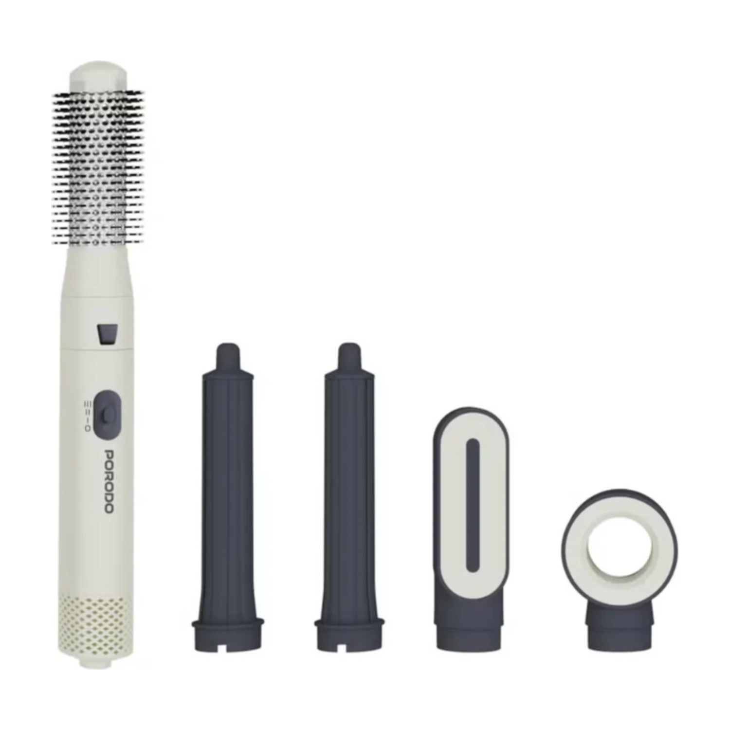 Porodo Tulip 5-in-1 Multi-Function Hair Styler 700W with Ionic Technology - 3 Heat Settings - UK Plug- White