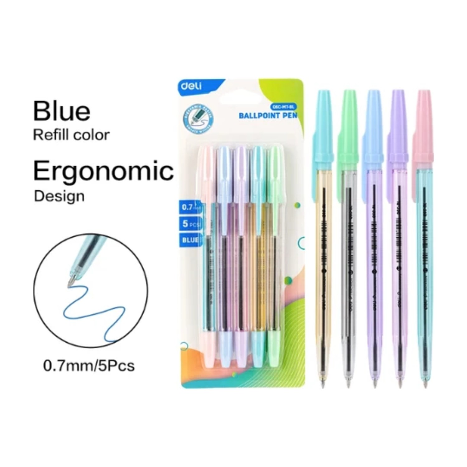 Smooth Ball Point Pen .7mm (1x5)
