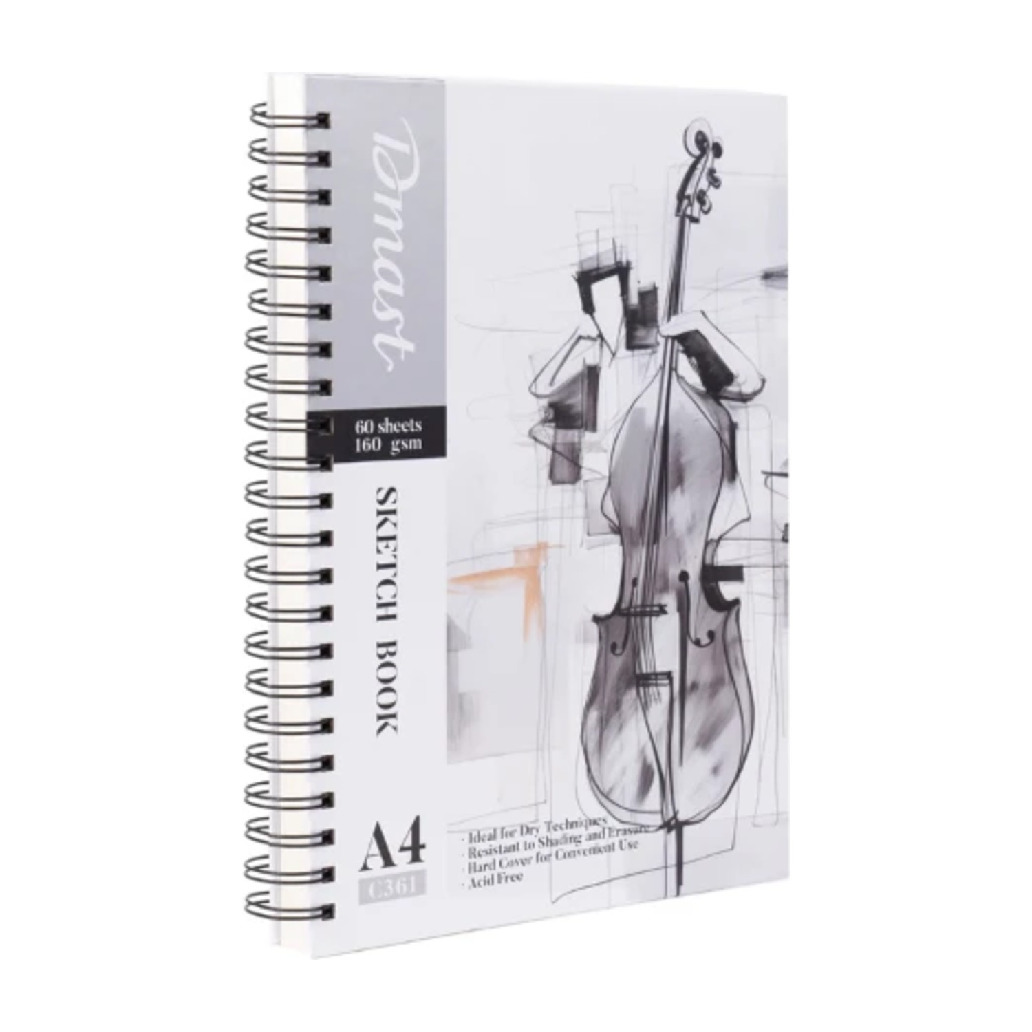 Dmast A4 Spiral Sketch Book 60 Sheets 160gsm (عمودي)