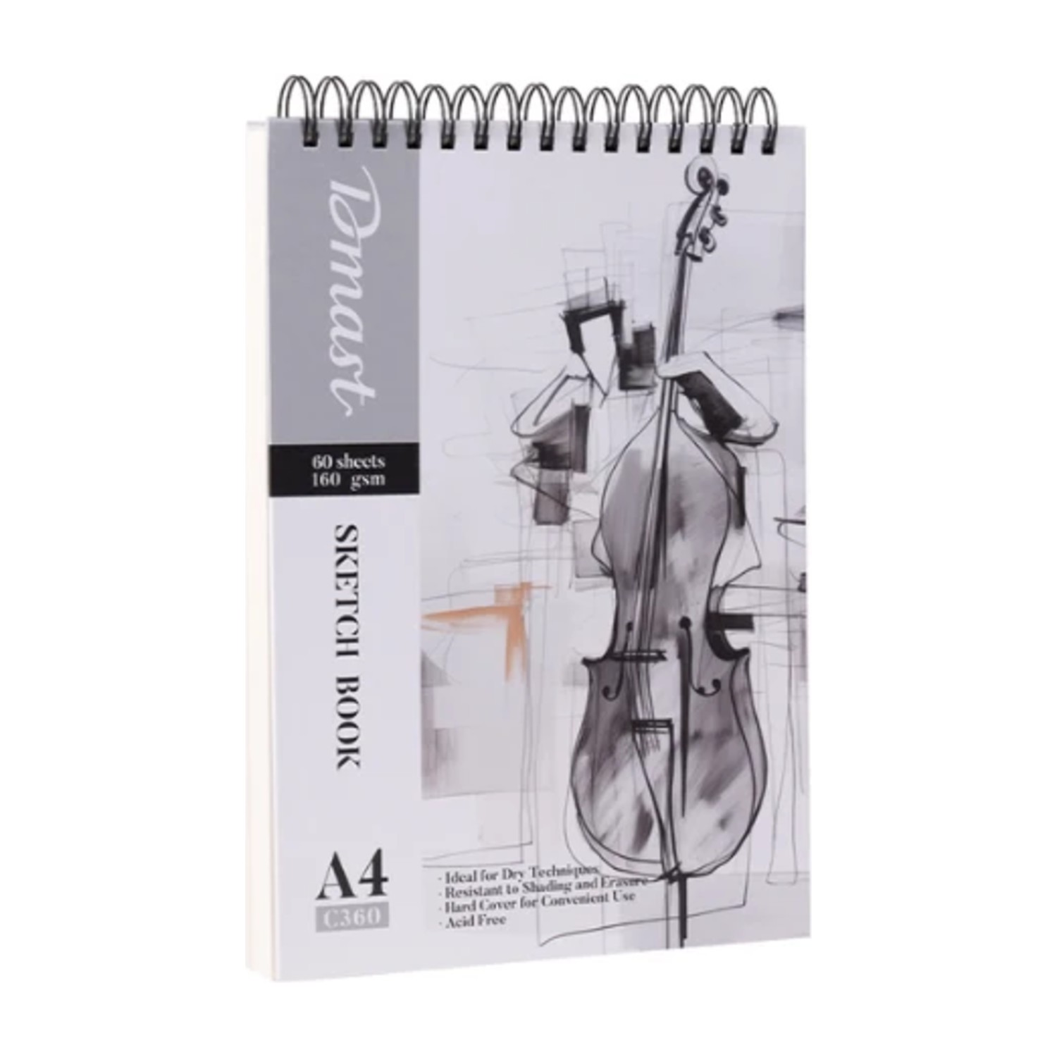 Dmast A4 Spiral Sketch Book 60 Sheets 160gsm (Horizontal)