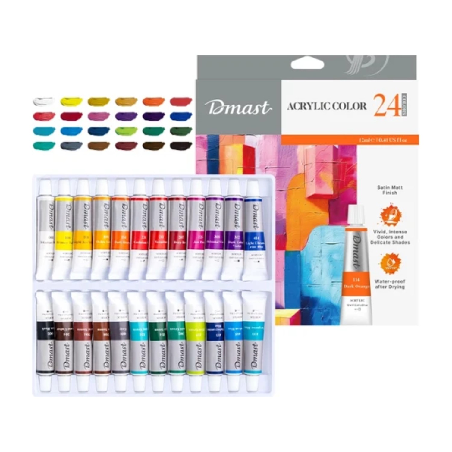 Dmast Acrylic Color 12ml 24 Colors